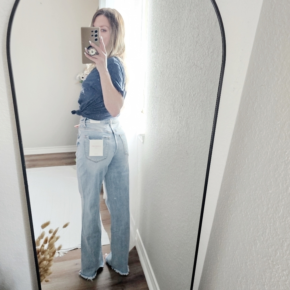 Vervet By Flying Monkey HR 90s Vintage Light Wash Wide Leg Jeans Dad Various NEW - Picture 12 of 15